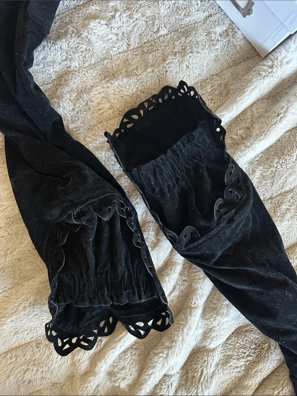 Black Over-the-Knee Suede Wedge Boots (size37)